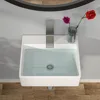 Bathroom Furniture Wall Mounted Hanging Small Container Sink Dresser Sink With Faucet Holes Sinks Fixture Home Improvement 2
