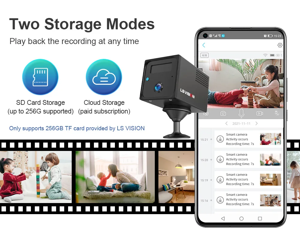 4MP Mini Battery Camera 4G/WiFi Indoor Security Camera Wireless Surveillance Cam