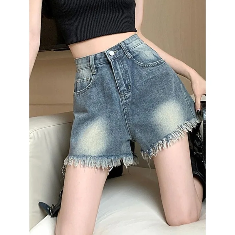 Denim Shorts Fabric Close-up