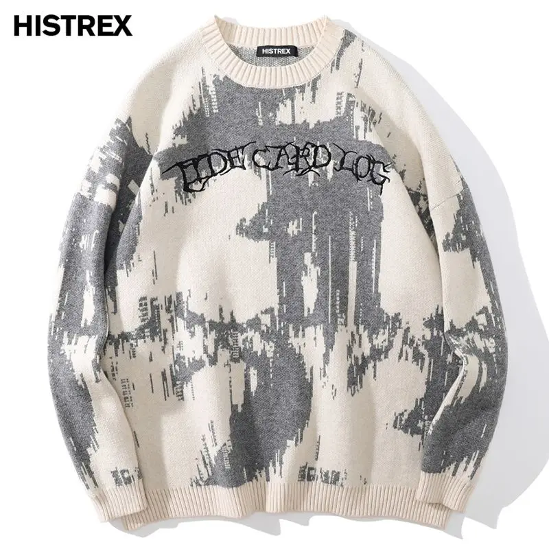 

Trashy Y2k Men Sweater,Fall Spring Knitted Hip Hop Jumpers,Harajuku Pullover Oversized Menswear,Vintage 90S Clothing Knitwears