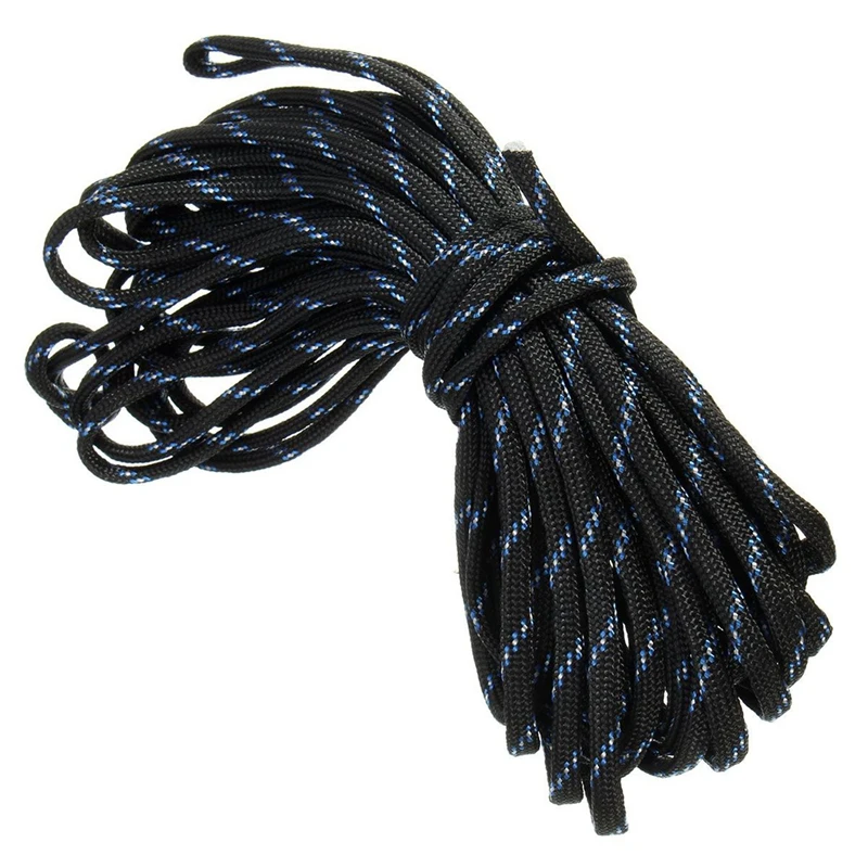 

2X 7 Rope Paracord Parachute Rope Resistant Camping Survival Color: Black Camo Length: 15M