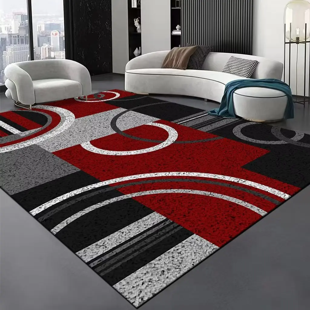 Nordic Geometric Rugs for Bedroom Large Area Carpets for Living Room Non-slip Flannel Cloakroom Mat Rectangular Soft Lounge Rug 3