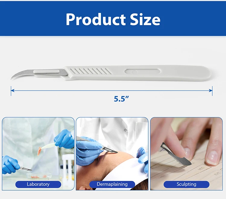 10 Stück/Box AZDENT Dental sterile Kopfhauben mit Carbonklingen und Kunststoffgriff 10 # 11 # 12 # 15 # Laborwerkzeug zum Schnitzen der Zahnheilkunde – Detail 7