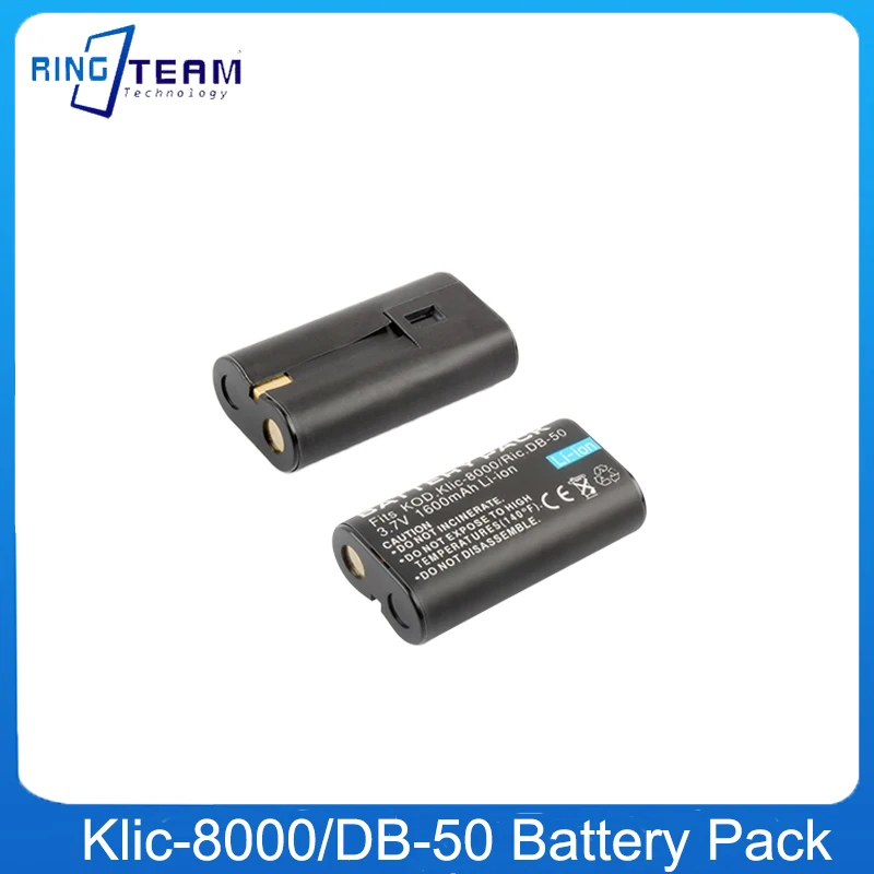 2 Pz/Lotto Klic-8000 Batteria K8000 Per Kodak Easyshare Zx1 Zxd Z612 Z712 Z812 Z1085 Z1015 Z1012 Z1485 Z8612 È Fotocamera Richo Db-50