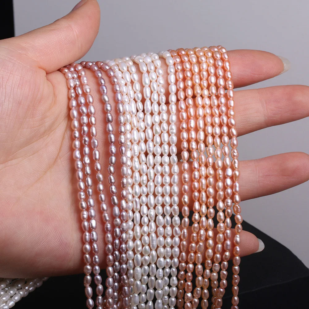 NONE Freshwater Rice Pearls Loose White 6
