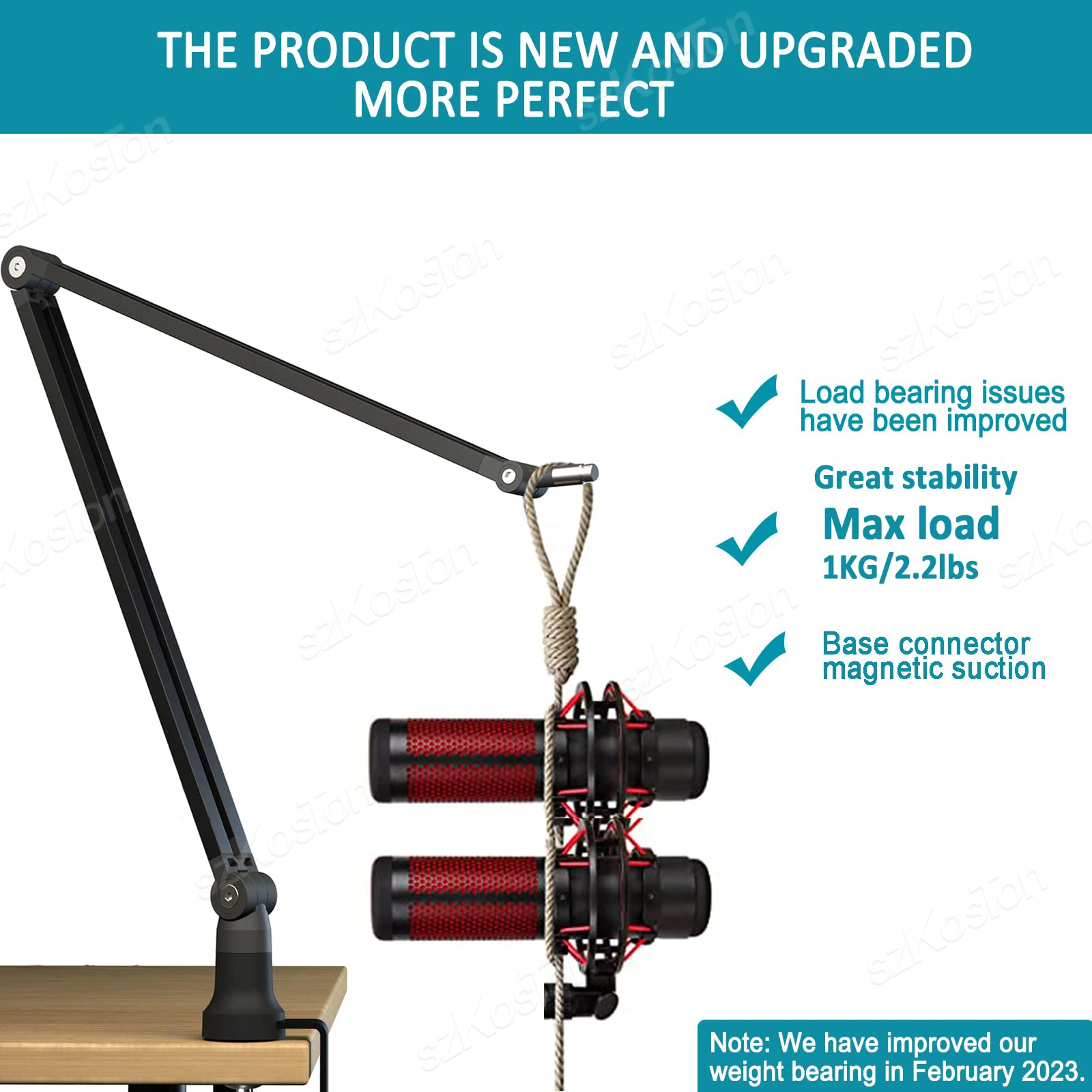 Universal Adjustable Boom Arm Stands Metal Suspension Scissor Microphone Stand 3/8 to 5/8 Adapter for Gaming Studio Radio Media