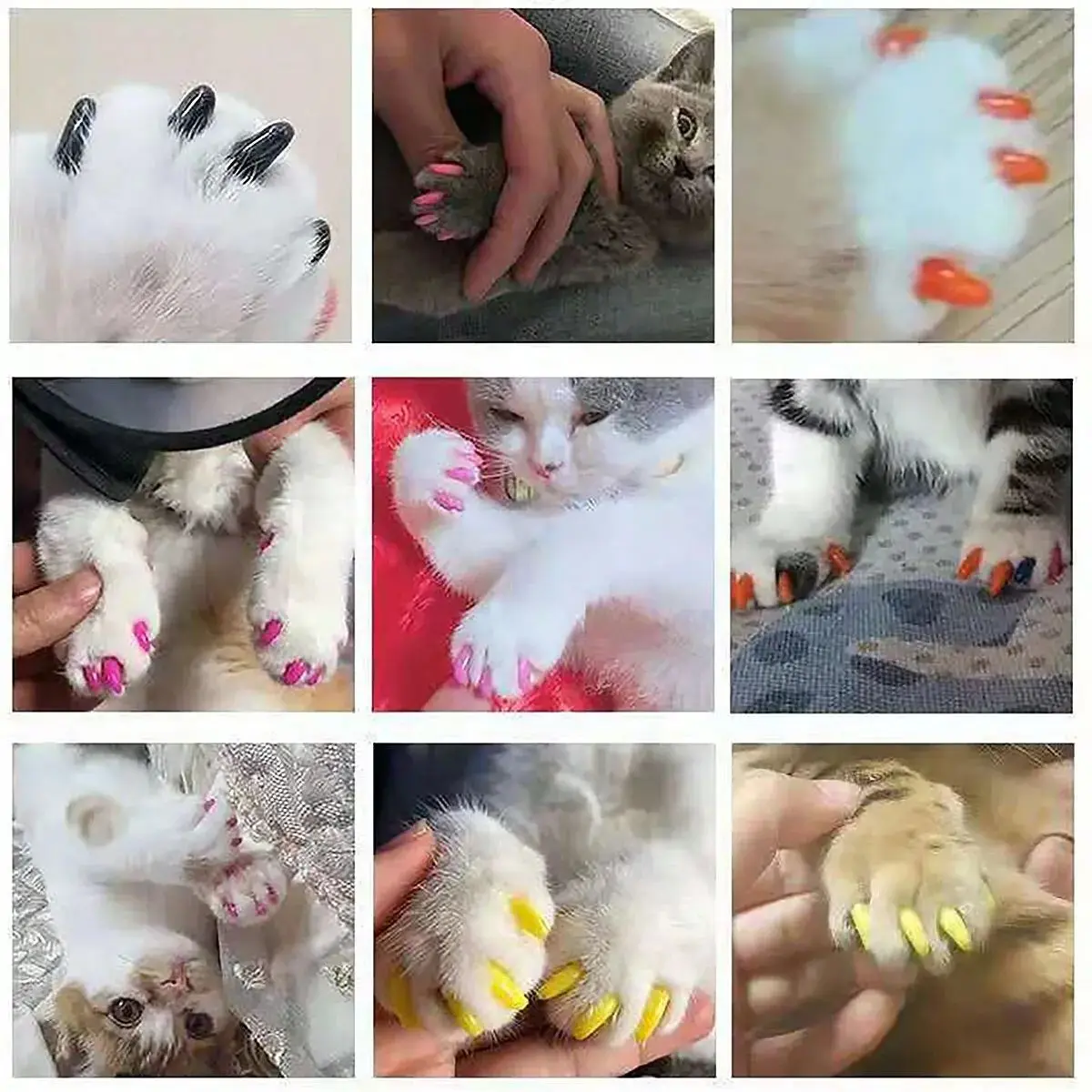 20pcs-Dog and Cat Nail Covers, Cat Nail Caps, Claw Protectors To Prevent Scratches on Colorful and Beautiful Nails