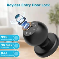 Viladepot Ball-Shaped Smart Lock Fingerprint, App-Controlled, Passcode, and Electronic Touchscreen Keypad Door Lock Smart Handle - Image 4