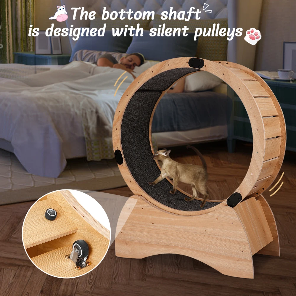Cat Exercise Wheel &ndash; Running,and Scratching Fun, Cat Treadmill with Carpeted Runway,Great for Physical Activity