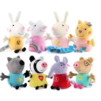 19cm 100% Genuine PEPPA PIG Stuffed Soft Doll Peppa George Zoe Suzy Rebecca Emily Danny Pedro bear Dinosaur Children Plush toy 1