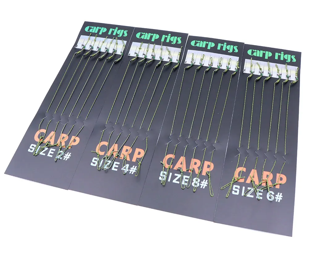 6 Stück Karpfenangel-Haarrigs, vorgefertigt, aus legiertem Stahl, mit geflochtener Schnur für Method Feeder Angeln, Zubehör und Ausrüstung – Detail 9
