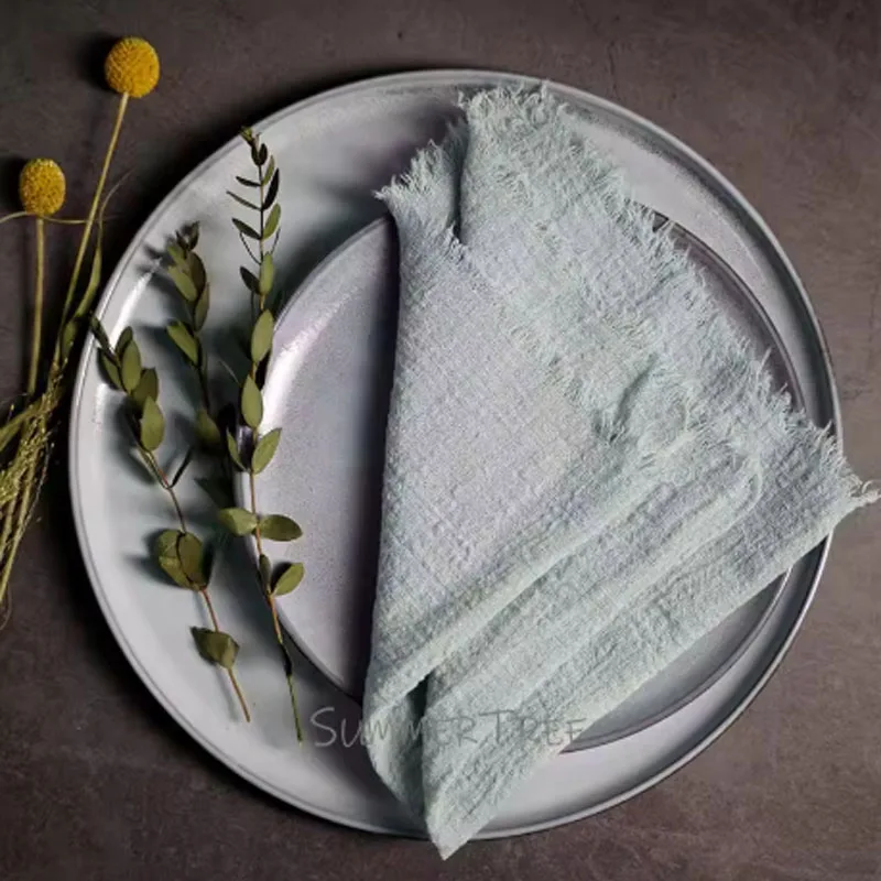Large Cotton Gauze Napkins - Rustic Muslin Tea Towels for Wedding Decor