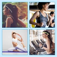 4Pc Women Men Yoga Headband Sport Anti-slip Rubber Sweatband Elastic Hair Bands Fashion Gym Head Rope Soild Color Slim Head Band - Image 5