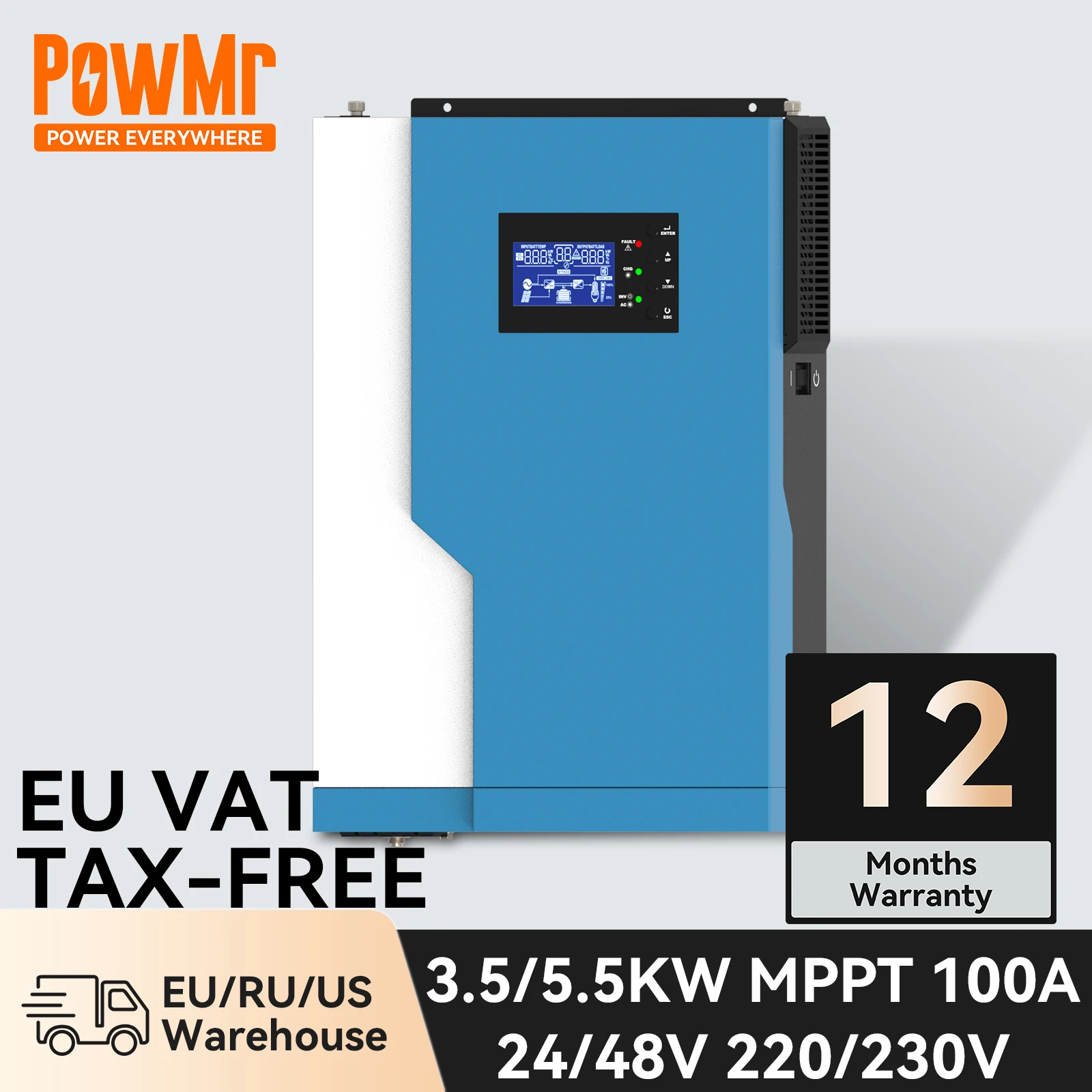 PowMr 6200W 48V Off Grid Solar Inverter Wechselrichter Mit MPPT