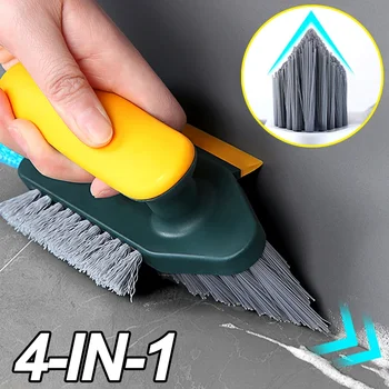 4 in 1 spazzola per pulizia a forma di V cucina bagno piastrelle pavimento gap spazzola per pulizia finestra scanalatura muro angolo scopini per WC strumenti 1
