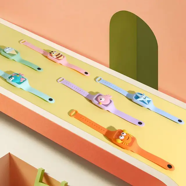 Szúnyogriasztó Könnyűsúlyú Nyári Aranyos Rajzfilm Flash Forgó Szilikon Szúnyogtaszító Karkötő Biztonságos Nem Mérgező Gyermekek - Image 4