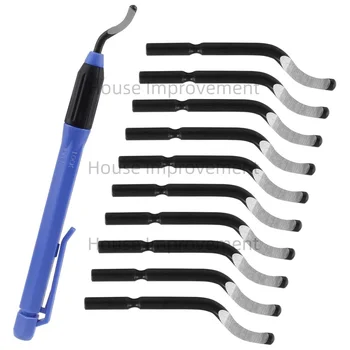 Kit di utensili per sbavatura Set di taglierine per sbavatura bordi EO2000 Manico in plastica e 11 lame BS1010 per metallo Plastica Alluminio Rame Legno