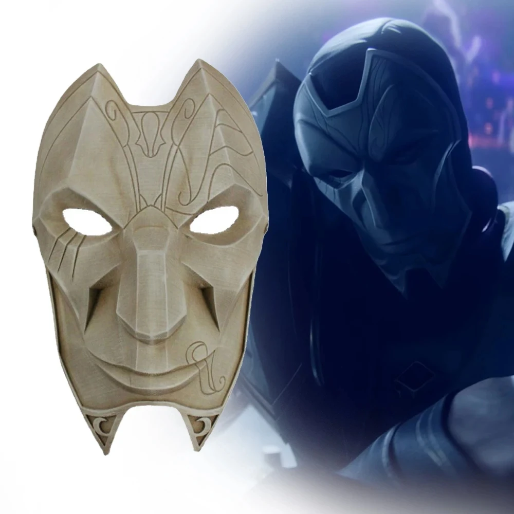 

Game LOL Khada Jhin Cosplay Face Mask The Virtuoso Mask Masquerade party mask Halloween Carnival Mask Accessories For Adult Men