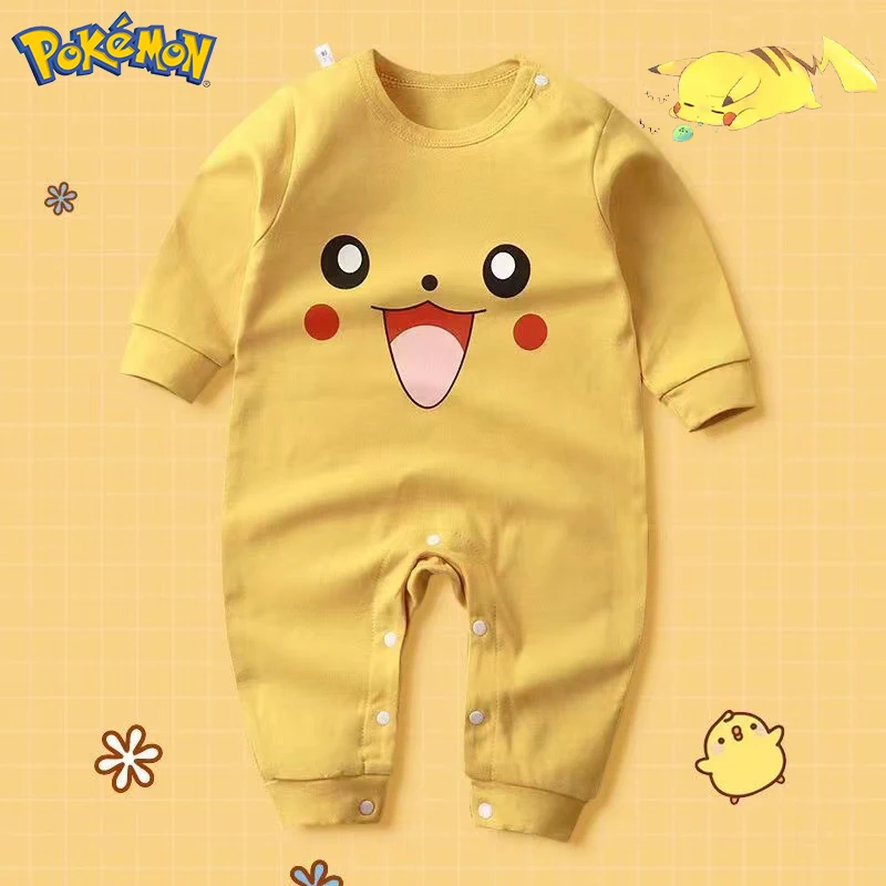 Pokemon Pikachu Baby Children Autumn Winter Warm Jumpsuit Cartoon Cute  Toddler Romper Crawling Clothes Newborn Boy Costume Cloth - Fantasy  Figurines - AliExpress