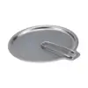 Stainless Steel Camping Pot Lid Bowl Dish Cover Cookware with Folding Handle Dia 3
