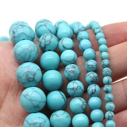 Exquisite Blue Turquoise Gemstone Beads - 8mm approx 47pcs (Light Blue Turquoise)