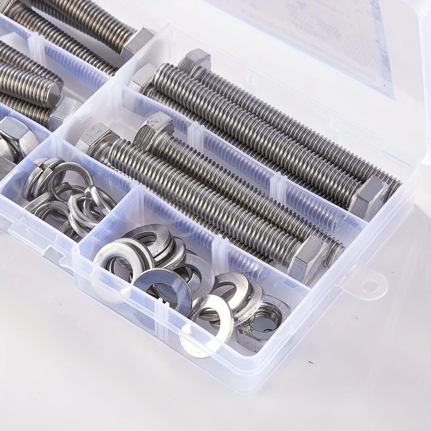 M10 x 40mm 50mm 70mm 80mm Hex Head Bolts Screws, Nuts, Flat & Lock Washers, Stainless Steel 304, Machine Fully Thread