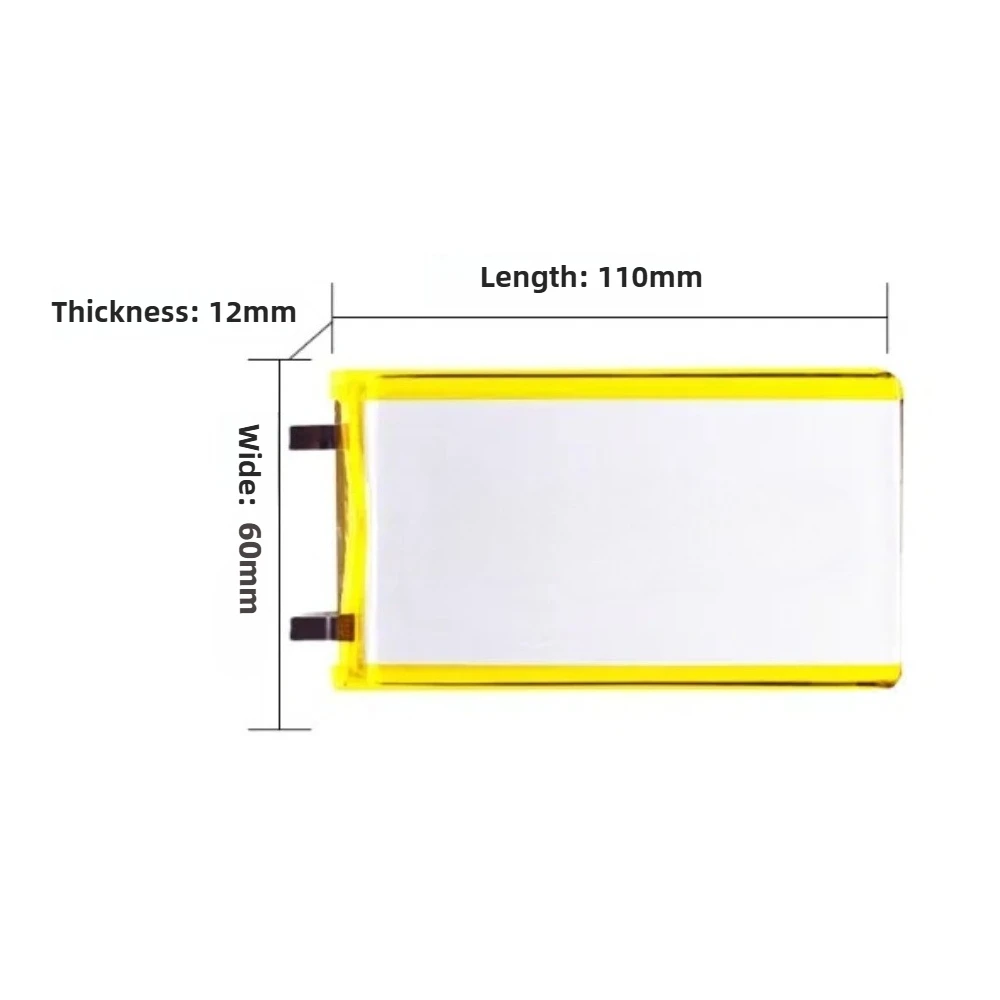 Batteria ricaricabile agli ioni di litio ai polimeri di 3,7 V 10000 mAH 1260110 per batterie per e-book da tavolo GPS per prodotti elettronici - immagine 2
