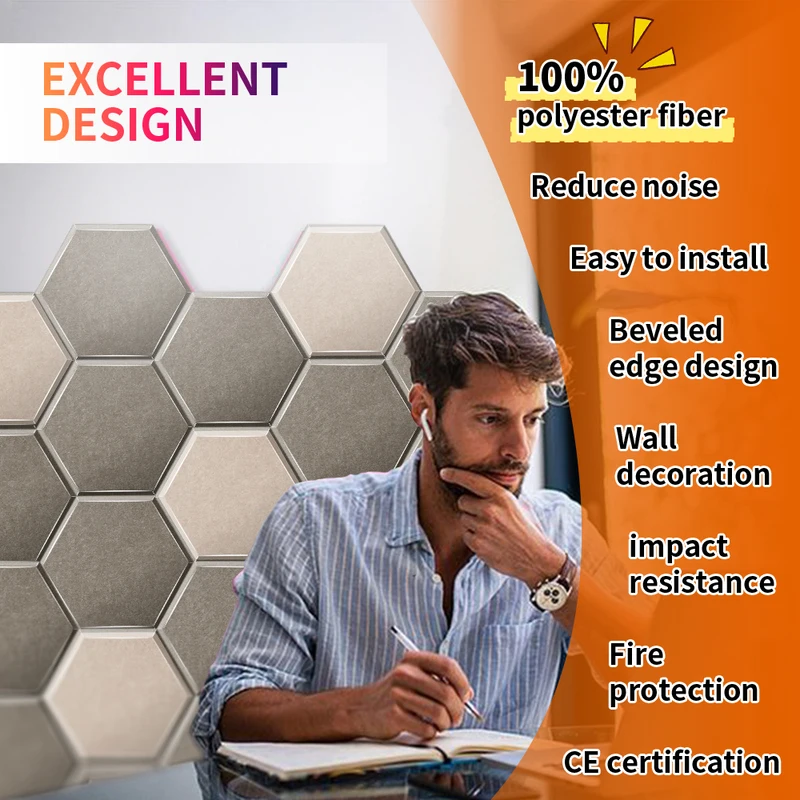 Sound Absorbing Panel 6 Pcs TOUO High-Density Material Home Noise Insulation For Walls Drum Room Acoustic Treatment