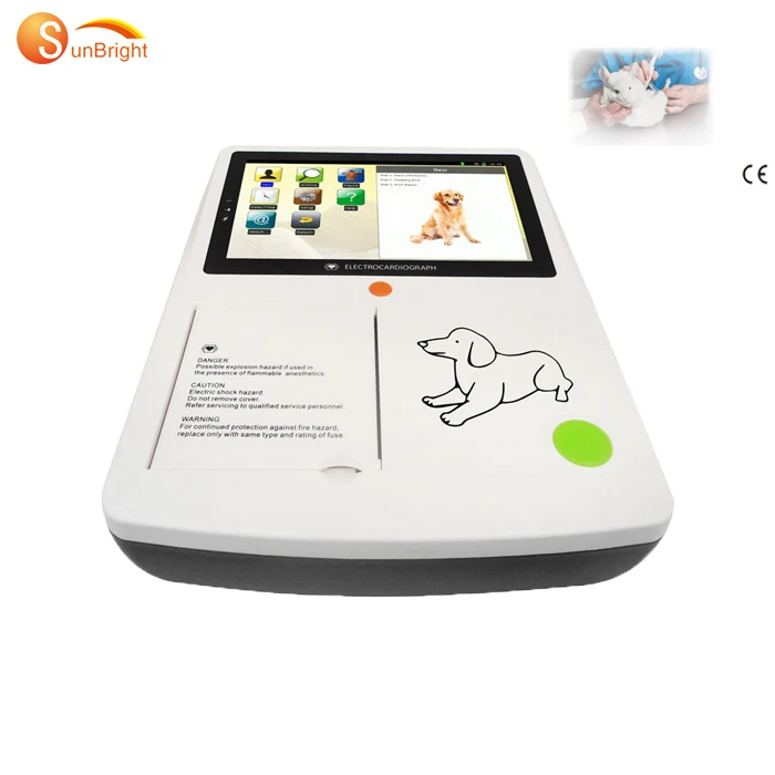

Portable 3 channel ECG machine 12 leads veterinary Electrocardiograph for pet clinic