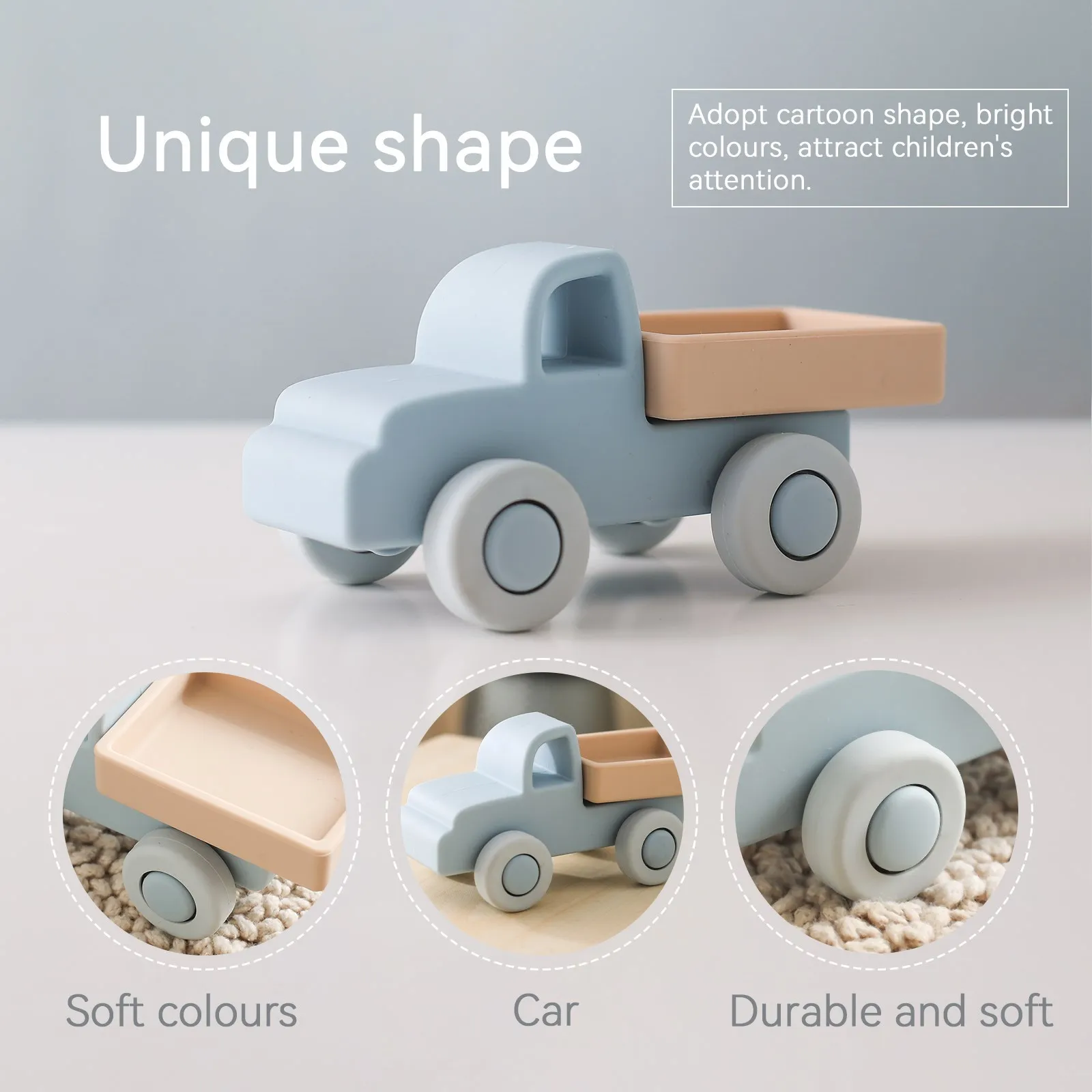 Baby Silicone Car Toys Montessori Educational Toy Blocks Teething Toys Silicone Teething Toys 0 12 Months Newborn