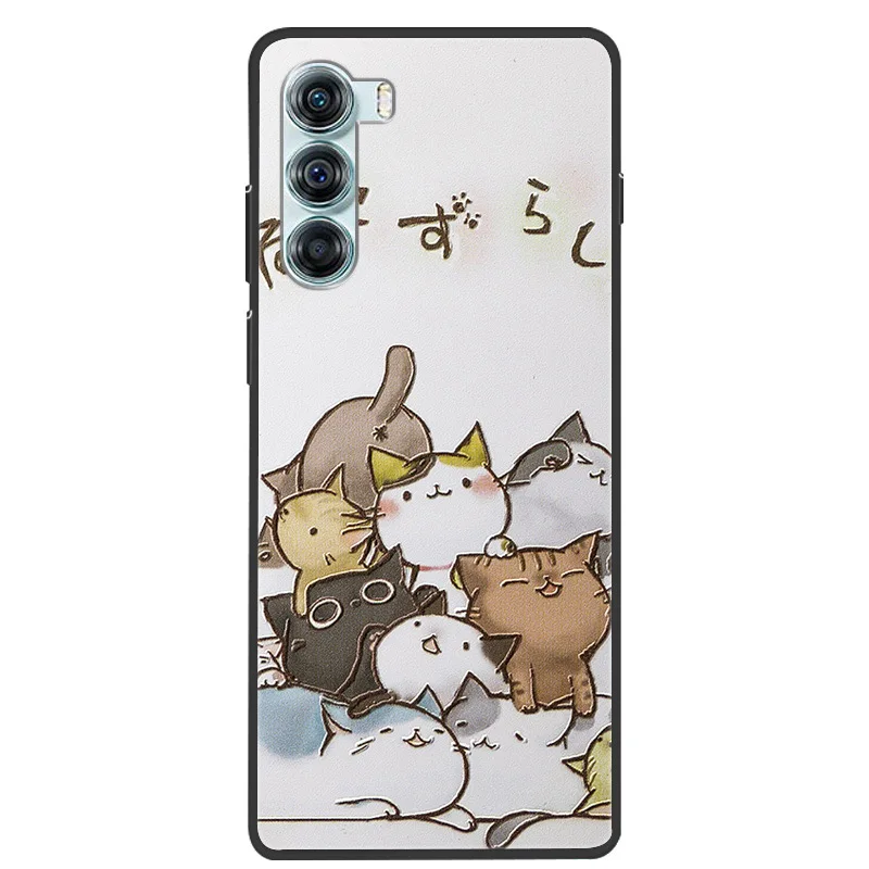 Фото 3D рельефный силиконовый чехол для Motorola Moto Edge S30 Capas Moto S30 Pro, чехлы для телефонов, мультяшный мягкий защитный черный бампер S30Pro №2
