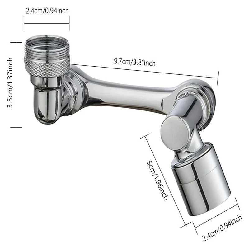 Rotatable Multifunctional Extension Faucet Aerator 1080 Degree Swivel Robotic Arm Water Filter Sink Water Tap Bubbler Sink Fit 3