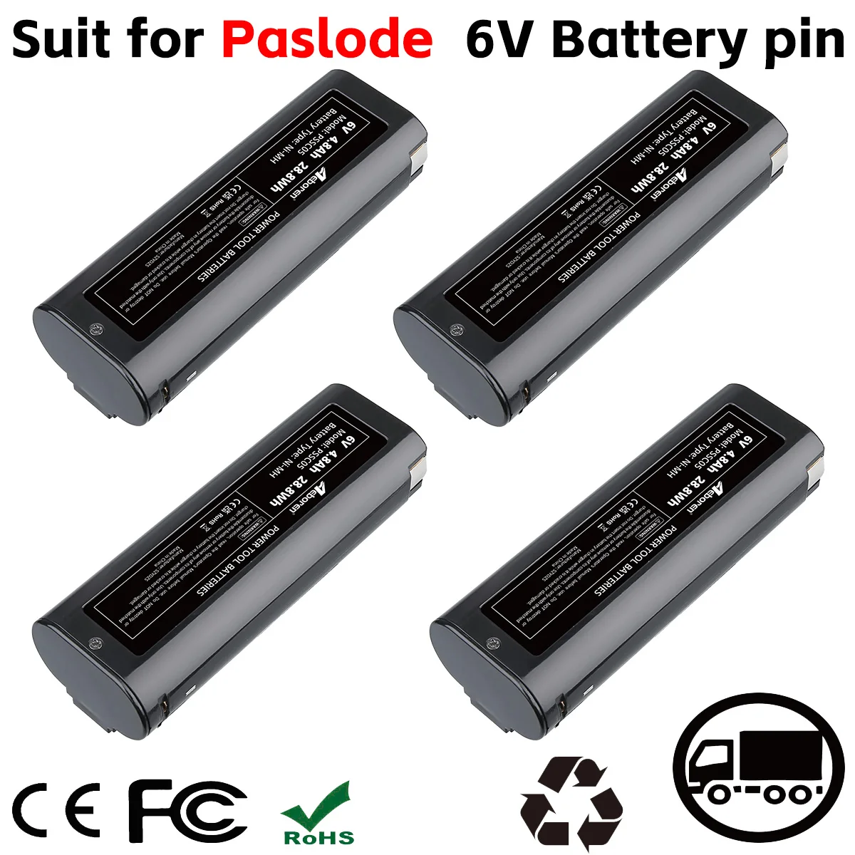 VANON 404717 1/2/4Pack 6V 4.8Ah NI-MH Battery Replace for Paslode B20544E B20720 Tools Battery pin