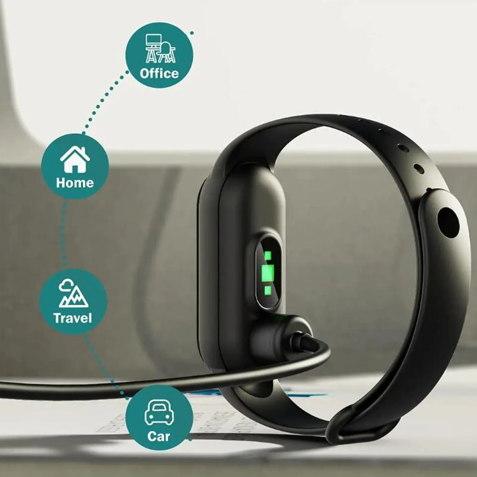 USB Magnetic Charging Cable for Mi Band 5 6 7 NFC Smartwatch for Band 5 3.3ft Black
