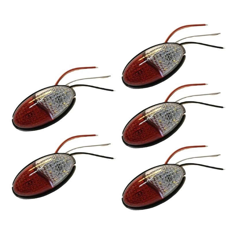 New 5-Piece Trailer Marker LED Light with 12 LED Side Marker Light Indicators 12V/24V Easy Installation for Automotives