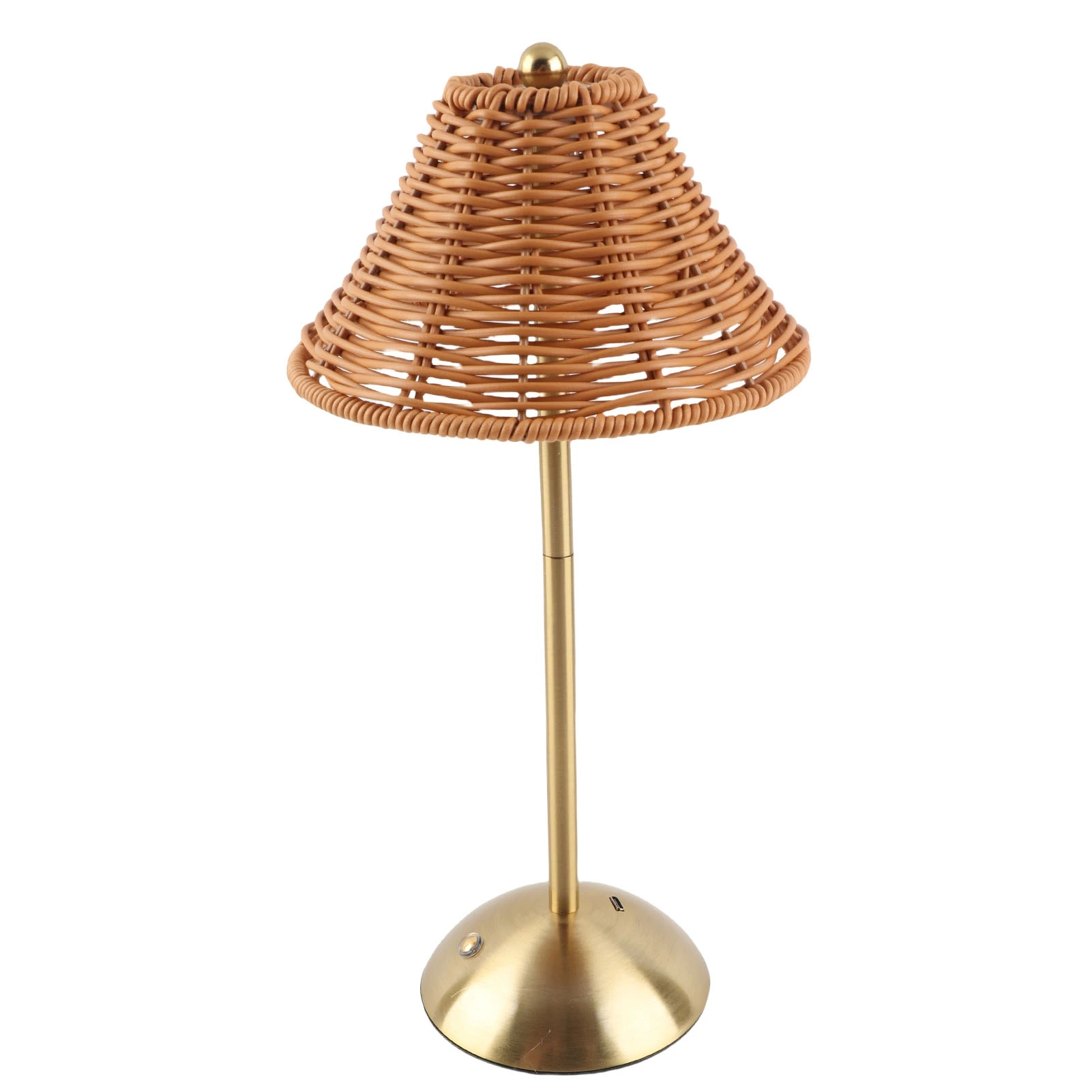 LED Rechargeable Reading Light Compact Energy Saving Dimmable Bedside Lamp 600mAh 2W Eye Care PC Rattan Weaving for Restaurant