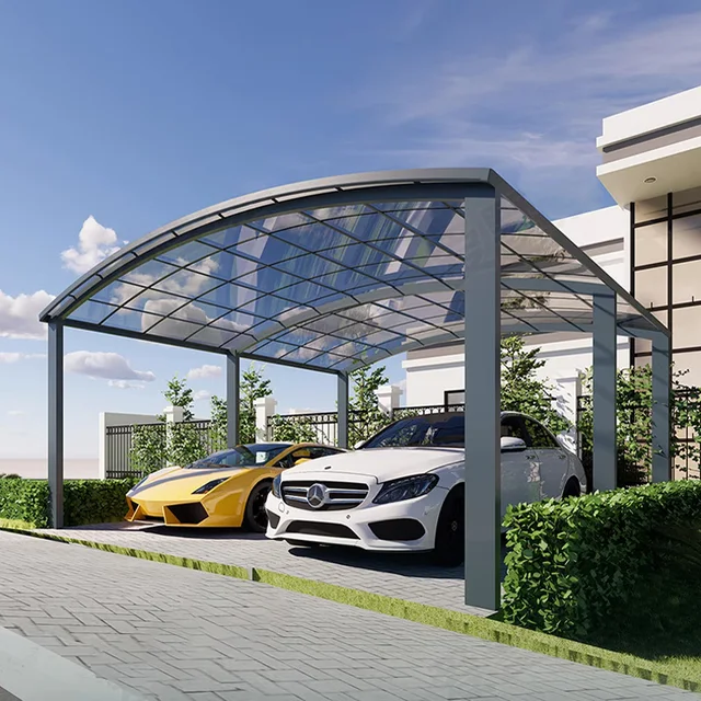 Abri de garage extérieur préfabriqué, abri de voiture, port de voiture, auvent d'entrepôt, bâtiment de jardin, toit en métal rapDuty pour le balcon 2