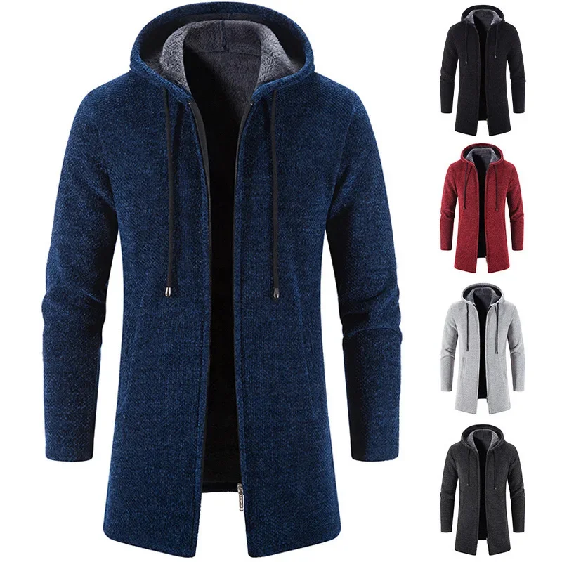 

Men's Sweaters Coat Autumn Winter New Hot Warm Zipper Medium Long Cardigan Man Casual Knitwear Sweatercoat Mens Clothes