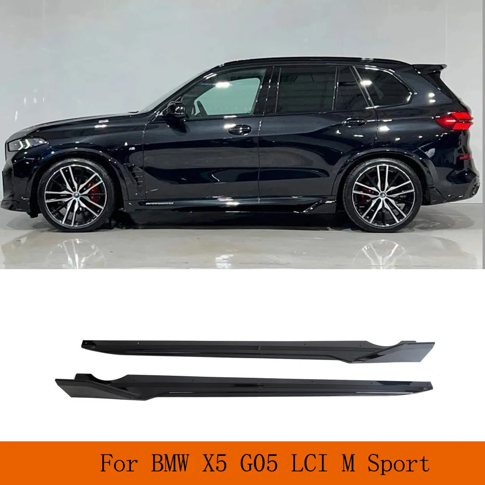 

Разветвитель для боковой юбки автомобиля, губа для BMW X5 G05 M-Sport LCI 2023, глянцевый черный корпус из АБС-пластика, автомобильные аксессуары