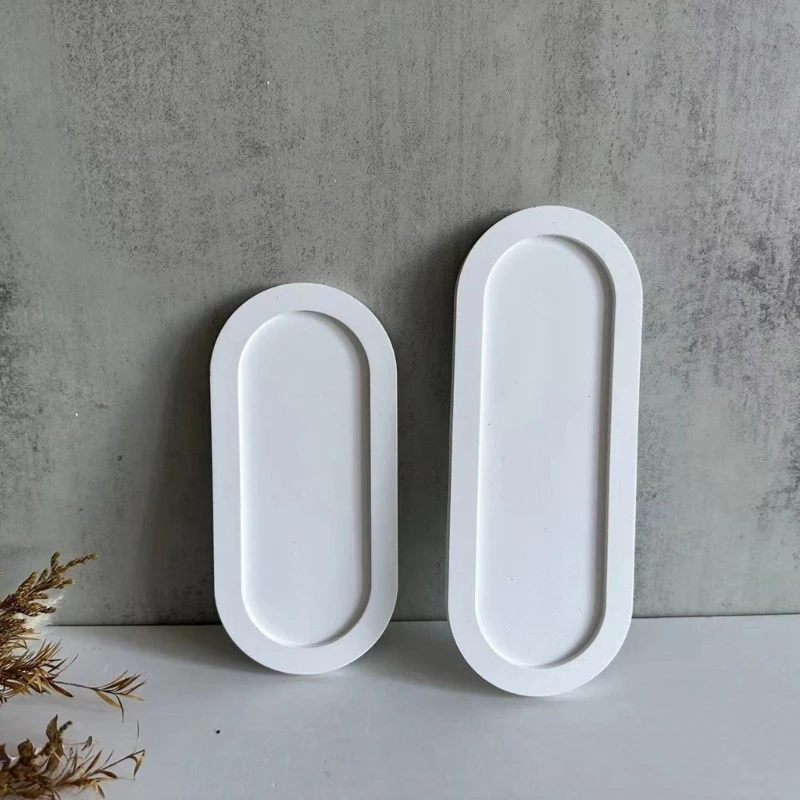 

Mold for Elliptical Dish Making Easy to Clean Silicone Mold Wide Edged Tray Mold