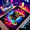 Gaming Area Rug Teen Boys Carpet 3D Transparent Gamepad Game Controller for Game Room Boys Girls Bedroom Playroom Floor Mat 2