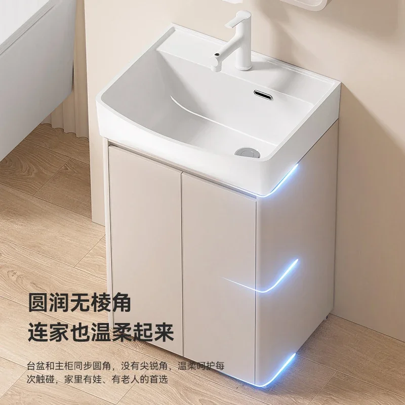 Small apartment waterproof honeycomb aluminum floor-to-ceiling bathroom cabinet combination ceramic integrated
