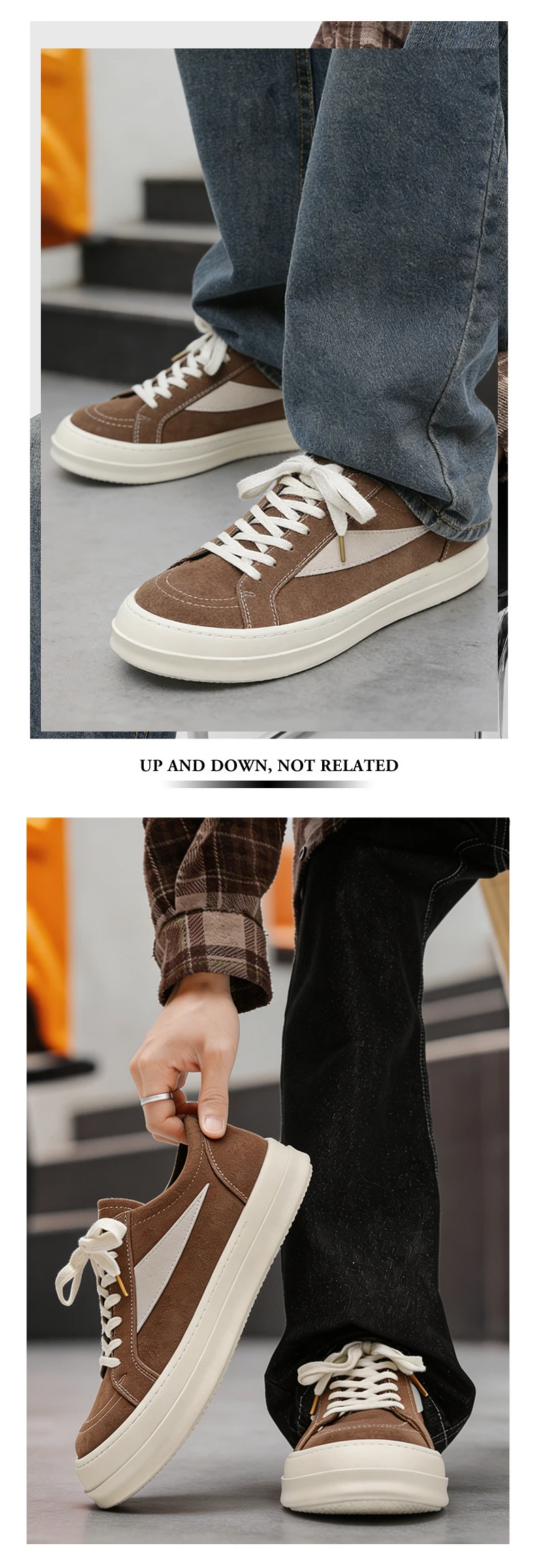 Men's Casual Platform Vulcanised Trainers Comfortable Sneakers_voghion.com