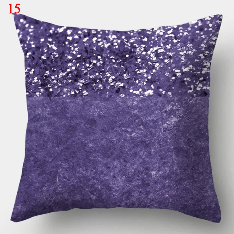 45x45cm Purple Geometric Print Pillow Covers Decorative Square Cushion Cover Polyester Throw Pillow Case for Home Sofa Decor 