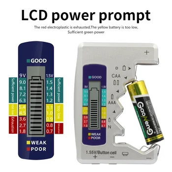 Tester per batterie Capacità digitale Pulsante universale per batterie al litio N /AAA/CAA/D/1.5V Tester per batterie cella BT168 Alimentazione