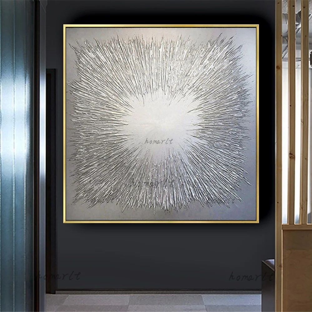 

Nordic Fashion Interior Wall Art Pictures Abstract Singular Point Canvas Oil Paintings Handmade Hang Painting Decor Living Room