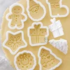 Mini Cute Christmas Themed Biscuit Stamp Mold Cartoon Gift Star Tree Santa Cookie Embosser Cutter Gift DIY Baking Biscuit Mould 3