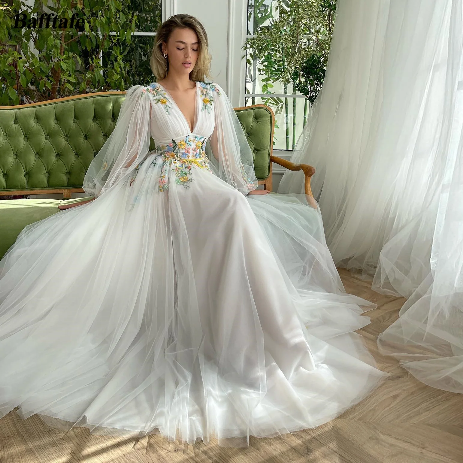 

Женское кружевное платье с цветочным принтом, V-образным вырезом