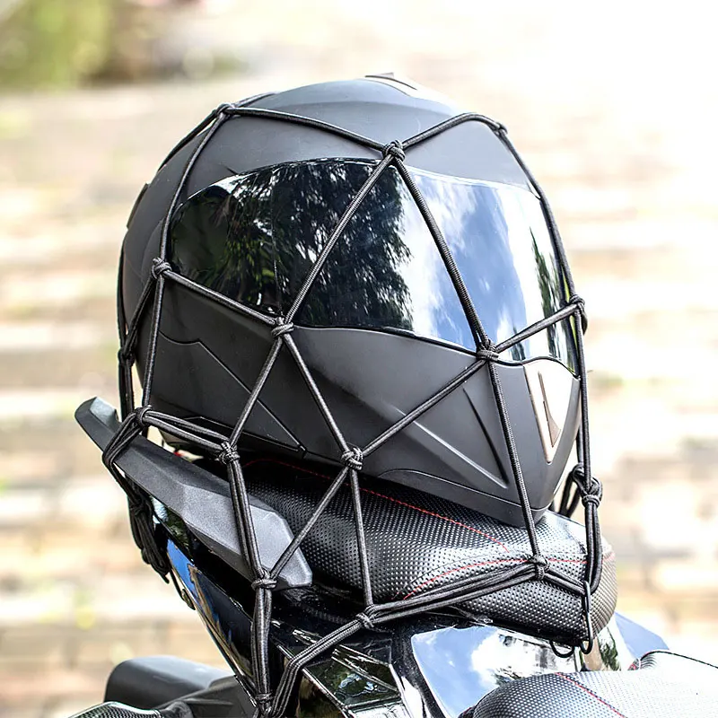 

1PC Motorcycle Luggage Net Helmet Mesh Fuel Tank Storage Rubber Band Luggage Compaction Storage Cargo Sorting Net Wholesale