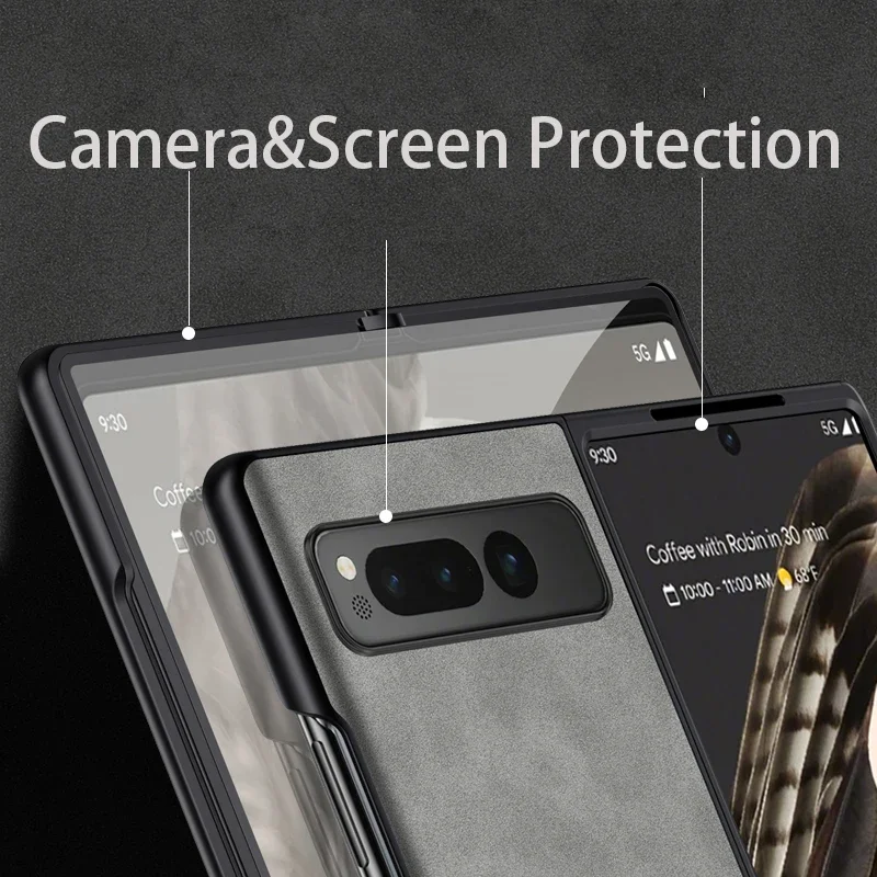 Premium Matte Leather Feel Phone Case - Shockproof & Anti-Fingerprint Silicone Cover